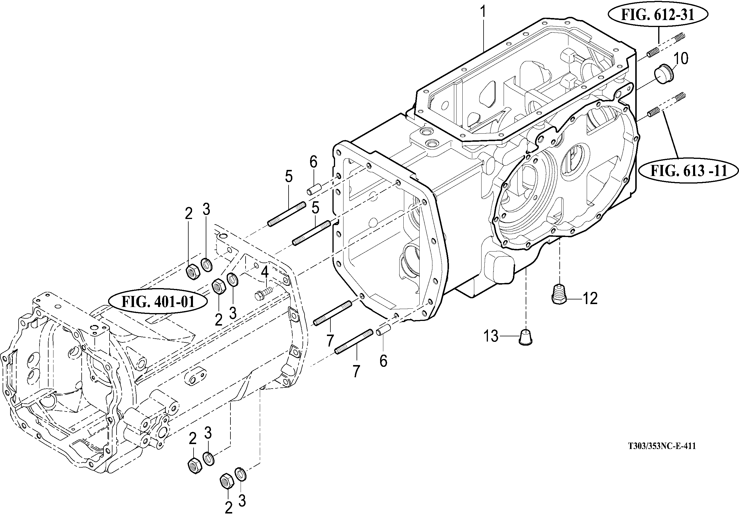 411 - TRANSMISSION REAR CASE