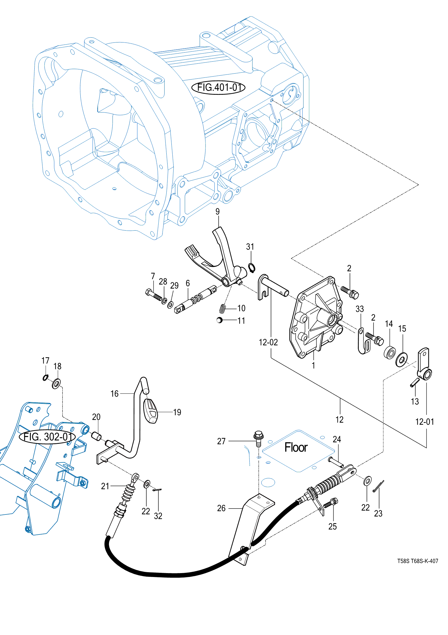 407 - REVERSE CHANGE LEVER