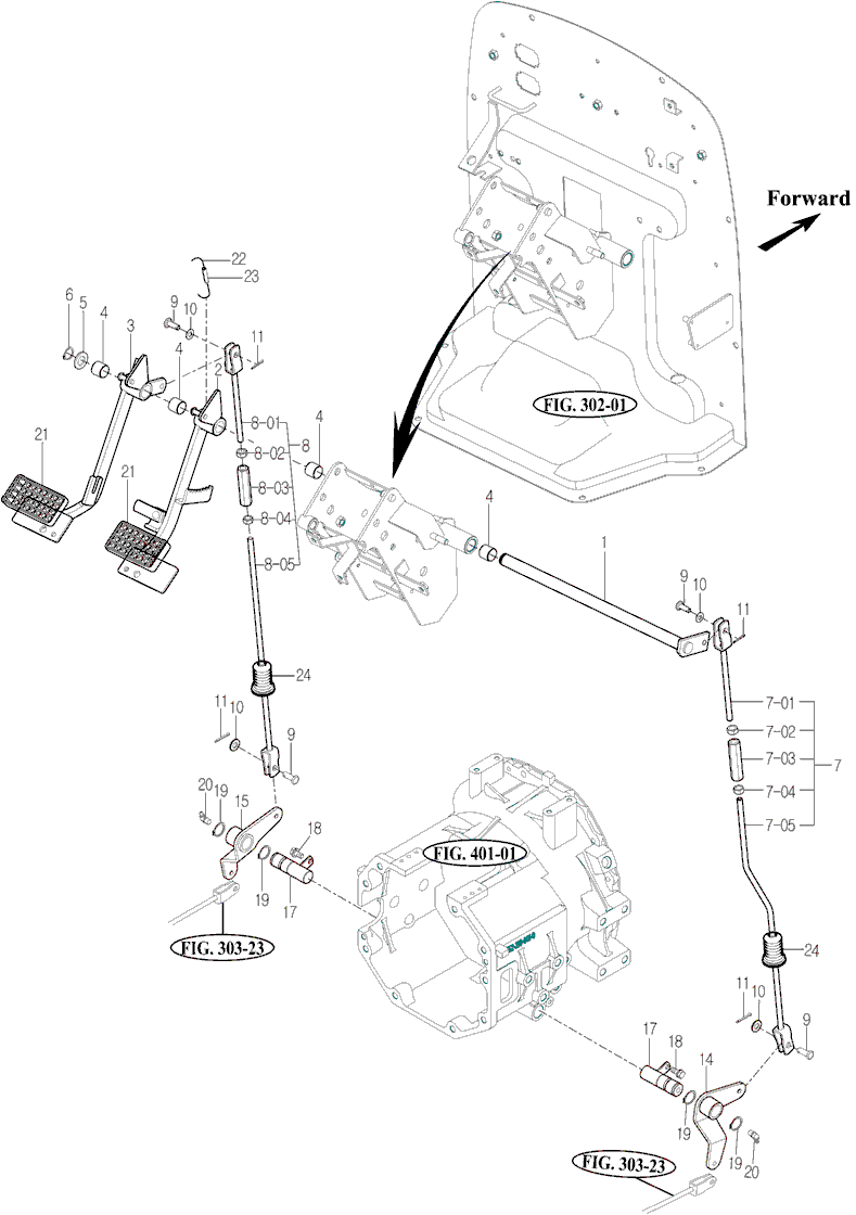 304 - BRAKE PEDAL & LINK