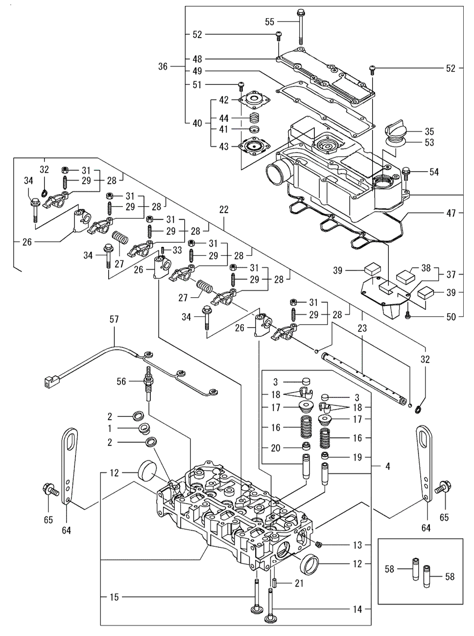 104 - CYLINDER HEAD & BONNET