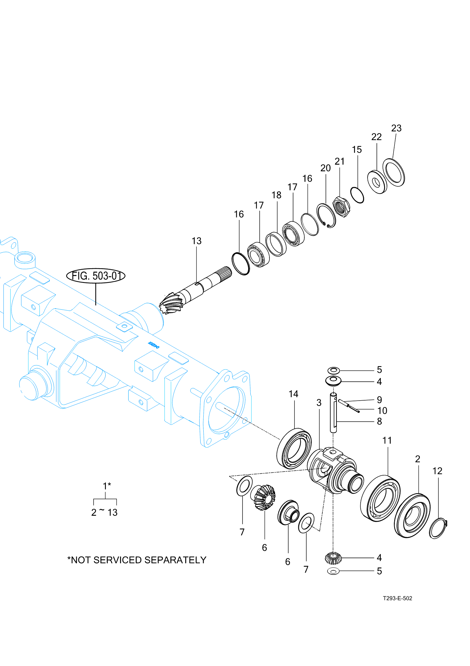 502 - FRONT DIFFERENTIAL GEARS & SHAFT