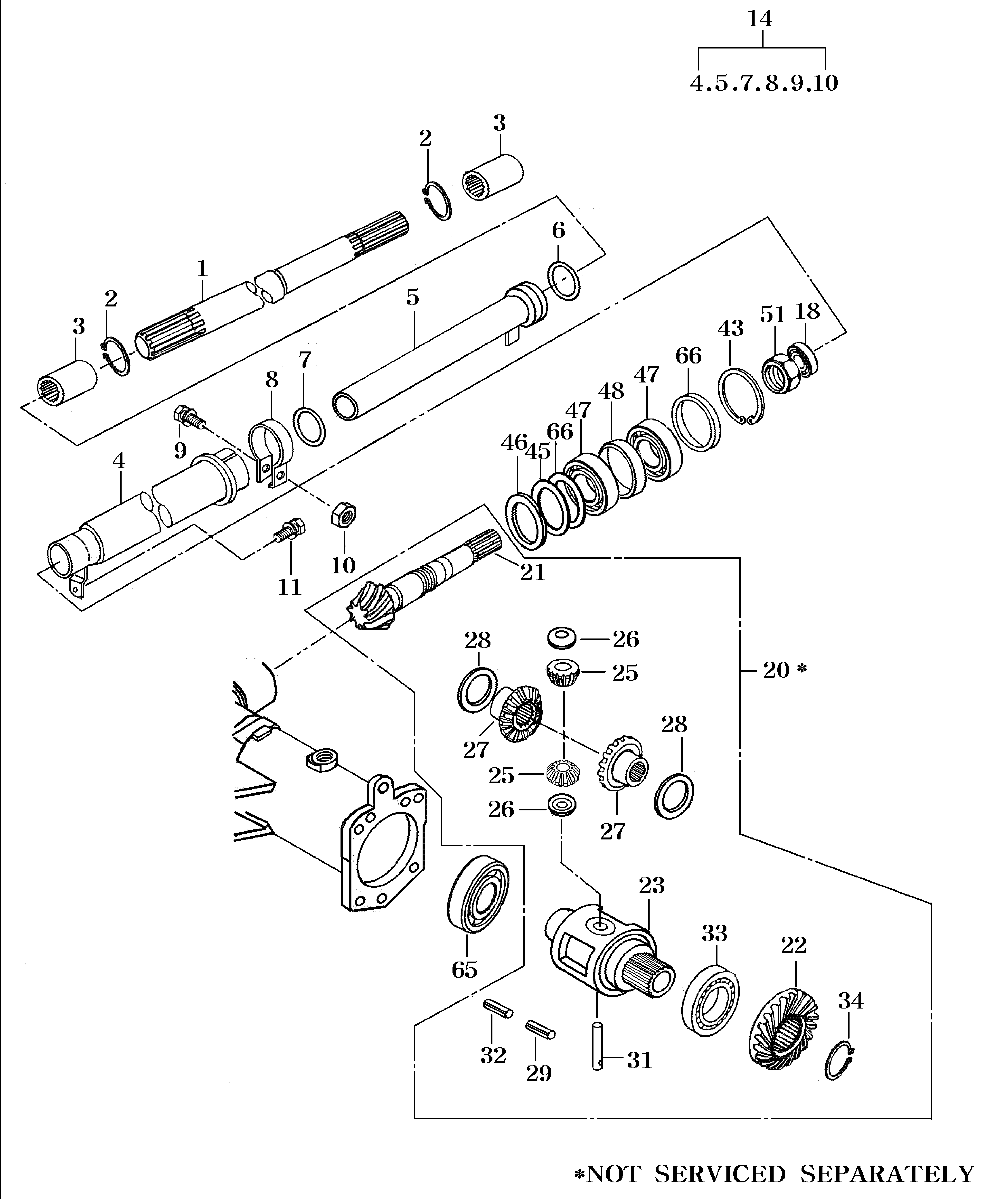 064 - FRONT DIFFERENTIAL GEARS & SHAFT