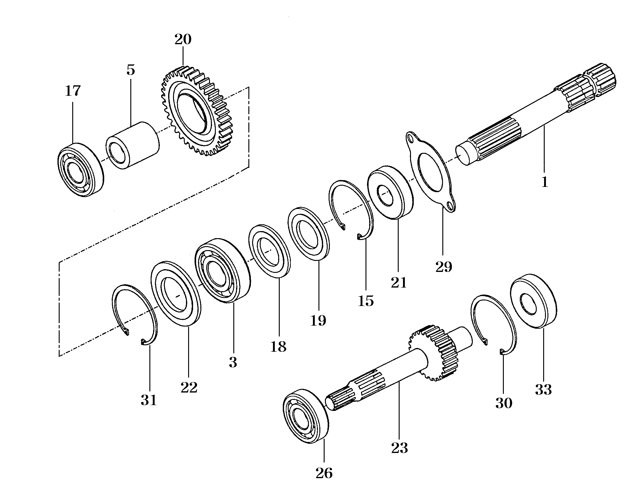 051B - PTO CHANGE GEARS-1 SPEED
