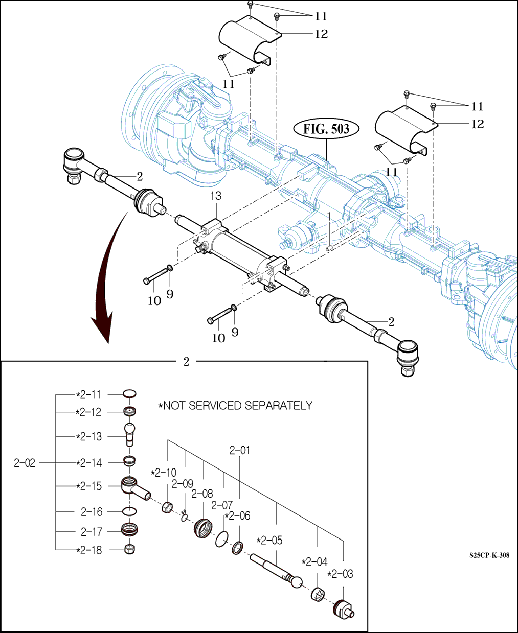 308 - POWER STEERING CYLINDER