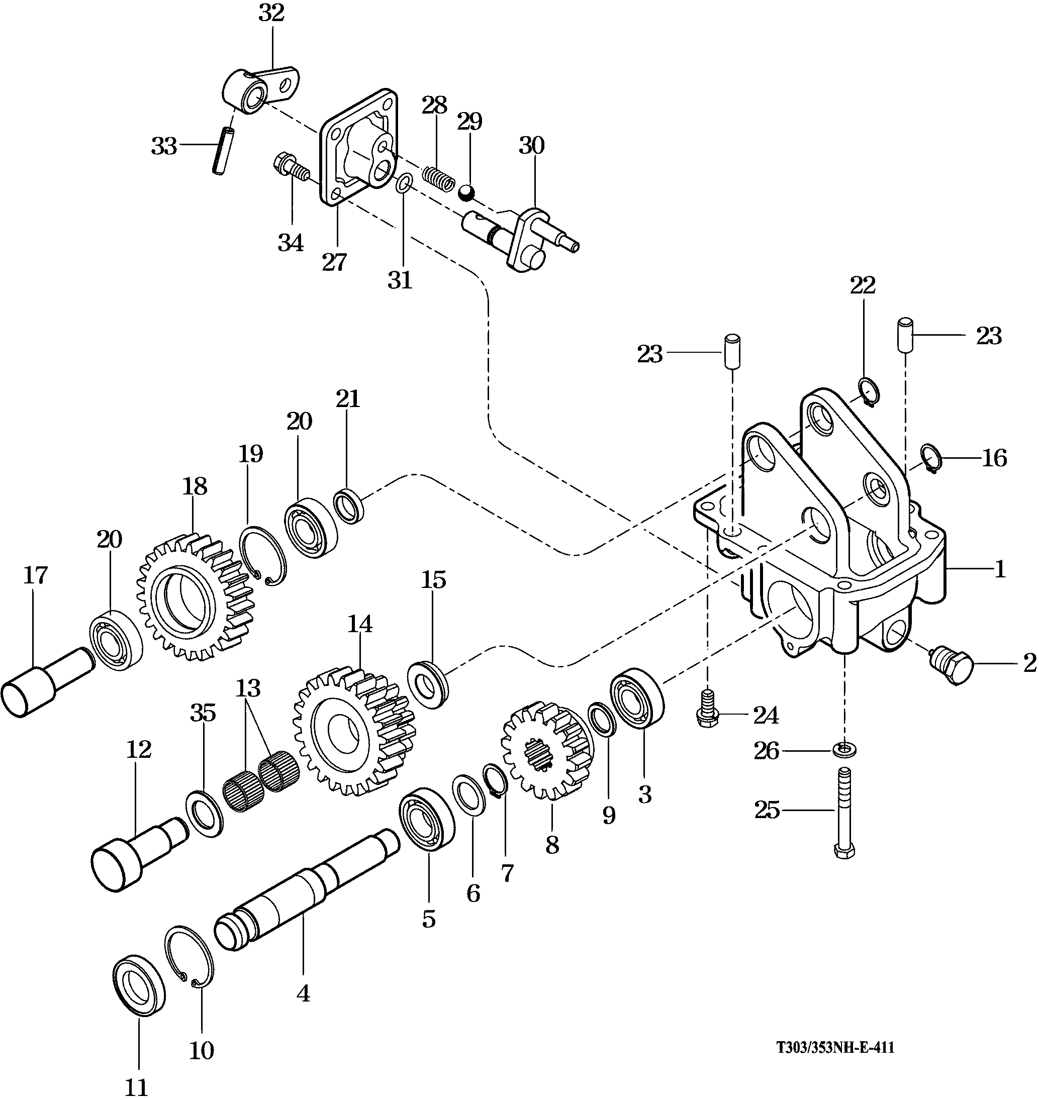 411 - MID P.T.O SPEED GEARS & SHIFTER