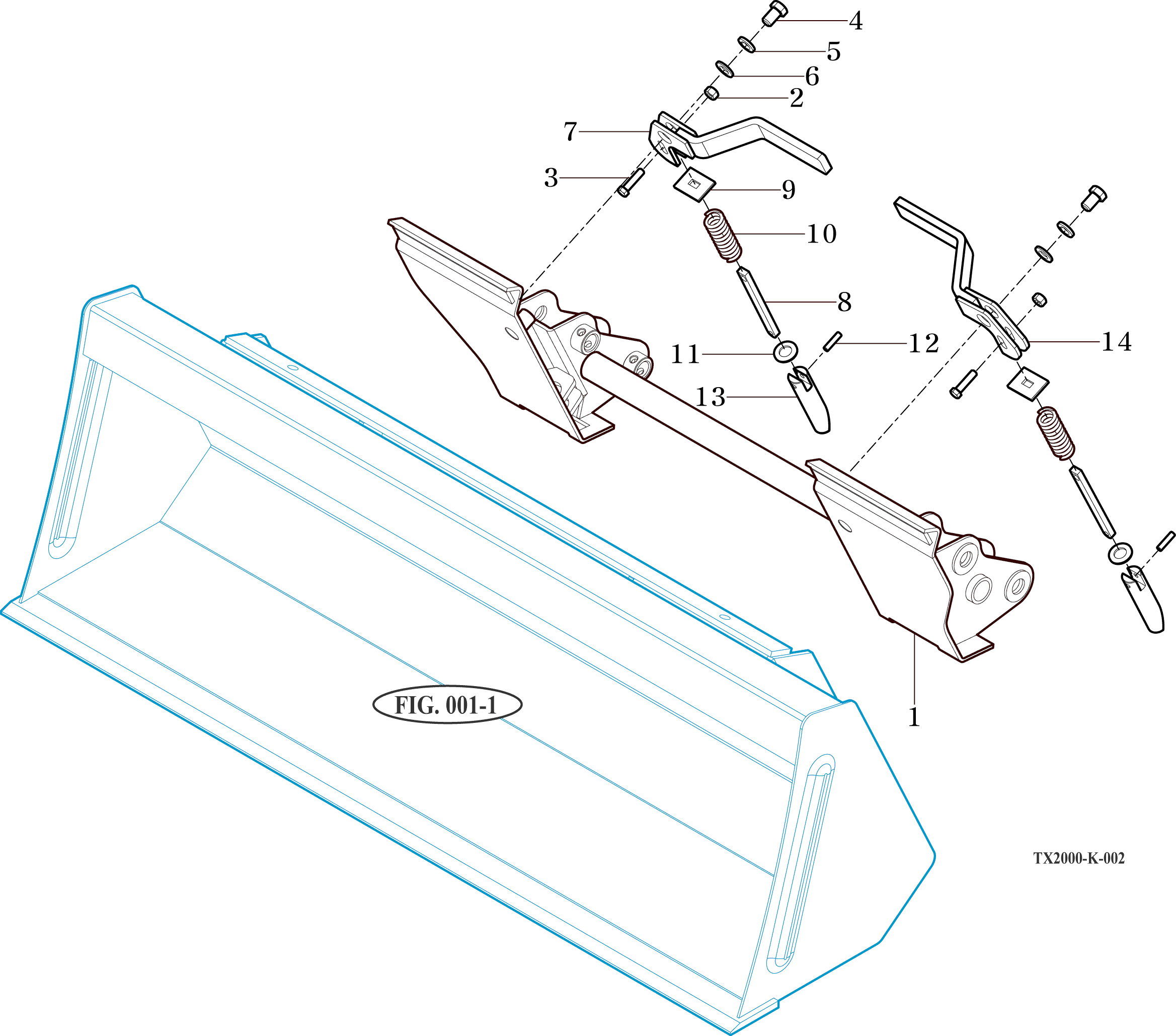 002-1 - QUICK ATTACHMENT ASS'Y(BOBCAT TYPE)