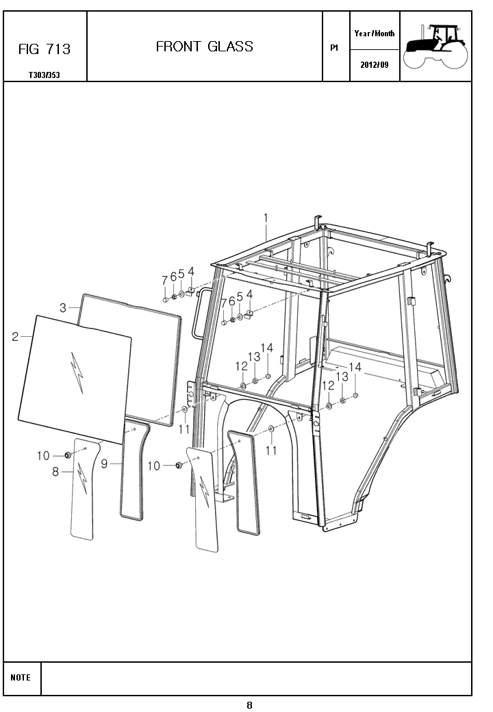 713 - FRONT GLASS