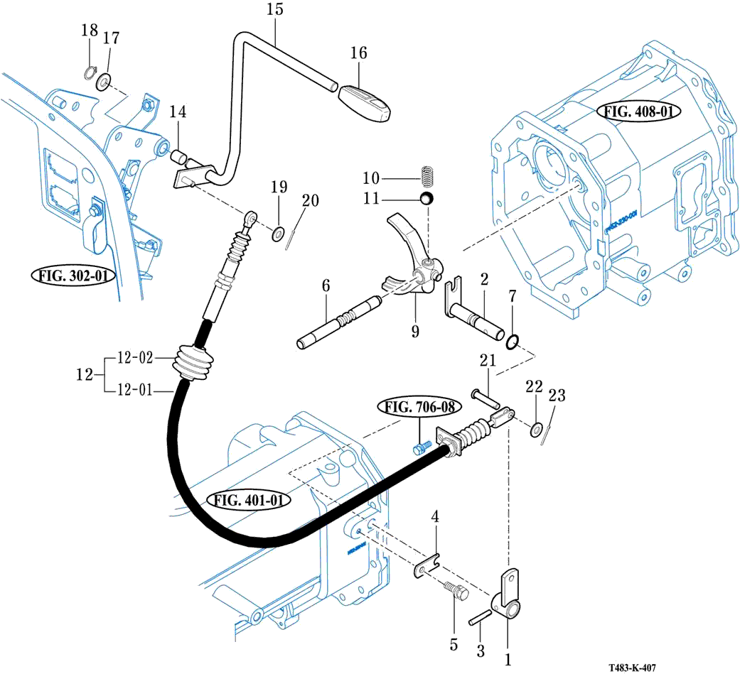 407 - REVERSE CHANGE LEVER