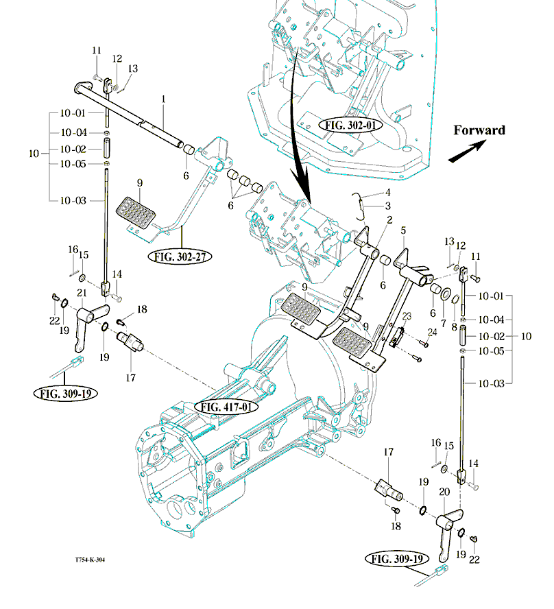 303 - BRAKE PEDAL & LINK