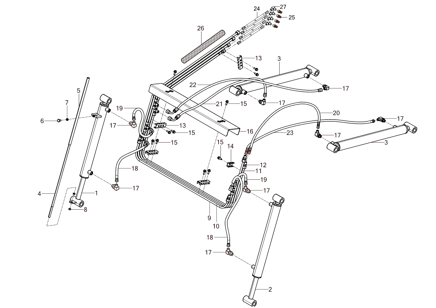 008 - HYDRAULIC PIPING ASSEMBLY