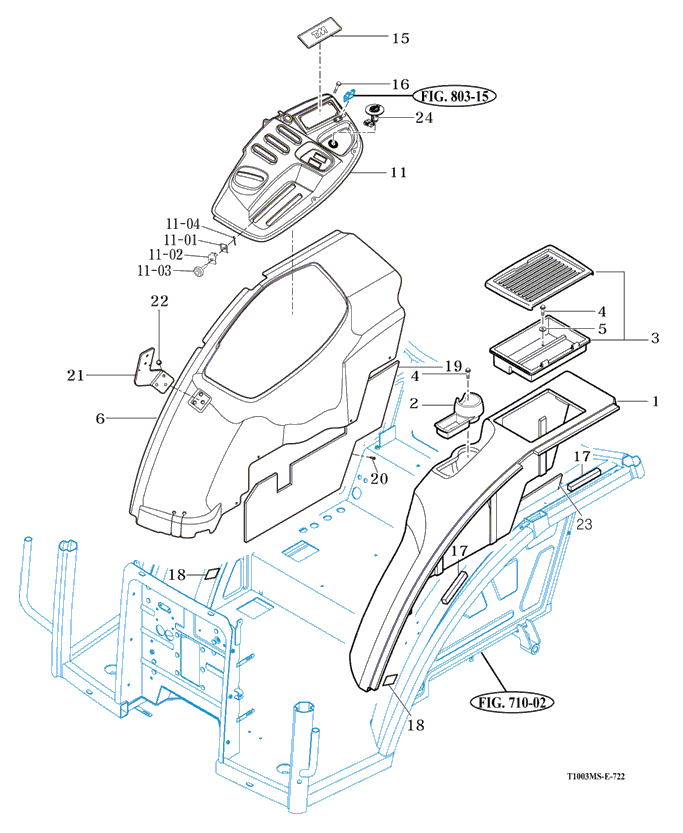 722 - COVER-FENDER&JOYSTICK LEVER