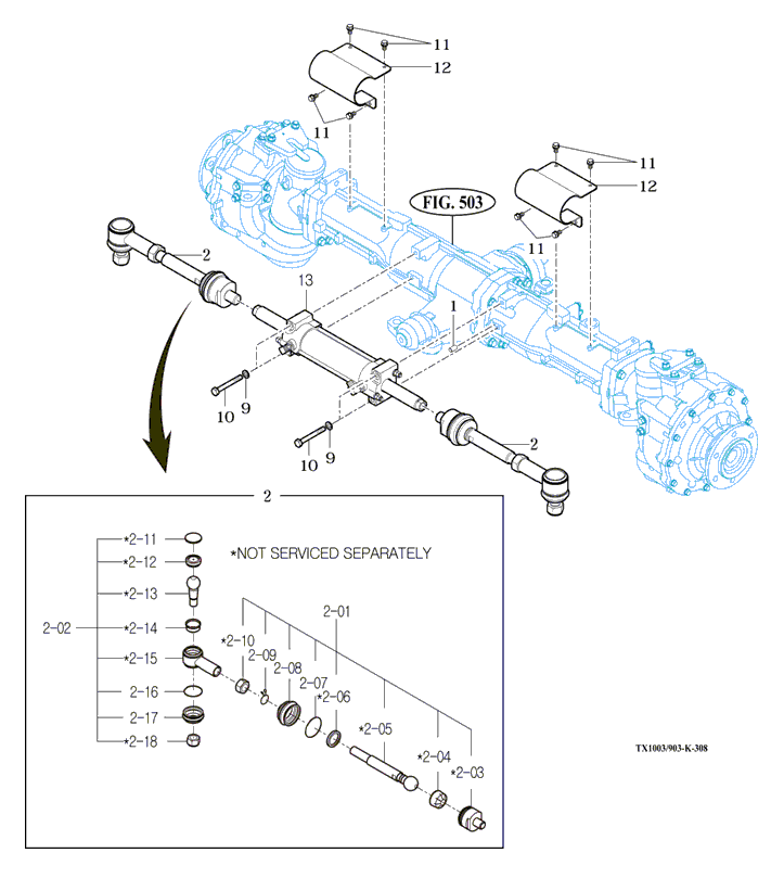 308 - POWER STEERING CYLINDER