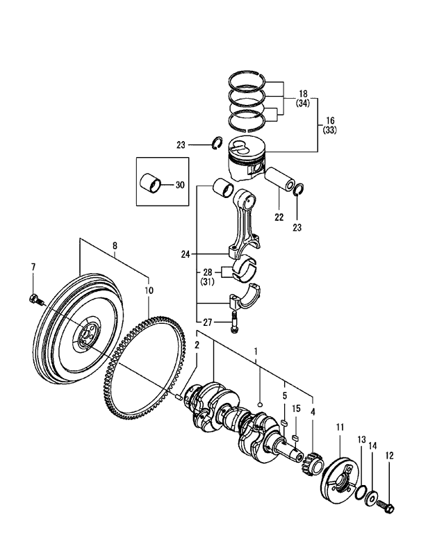 107 - CRANKSHAFT & PISTON