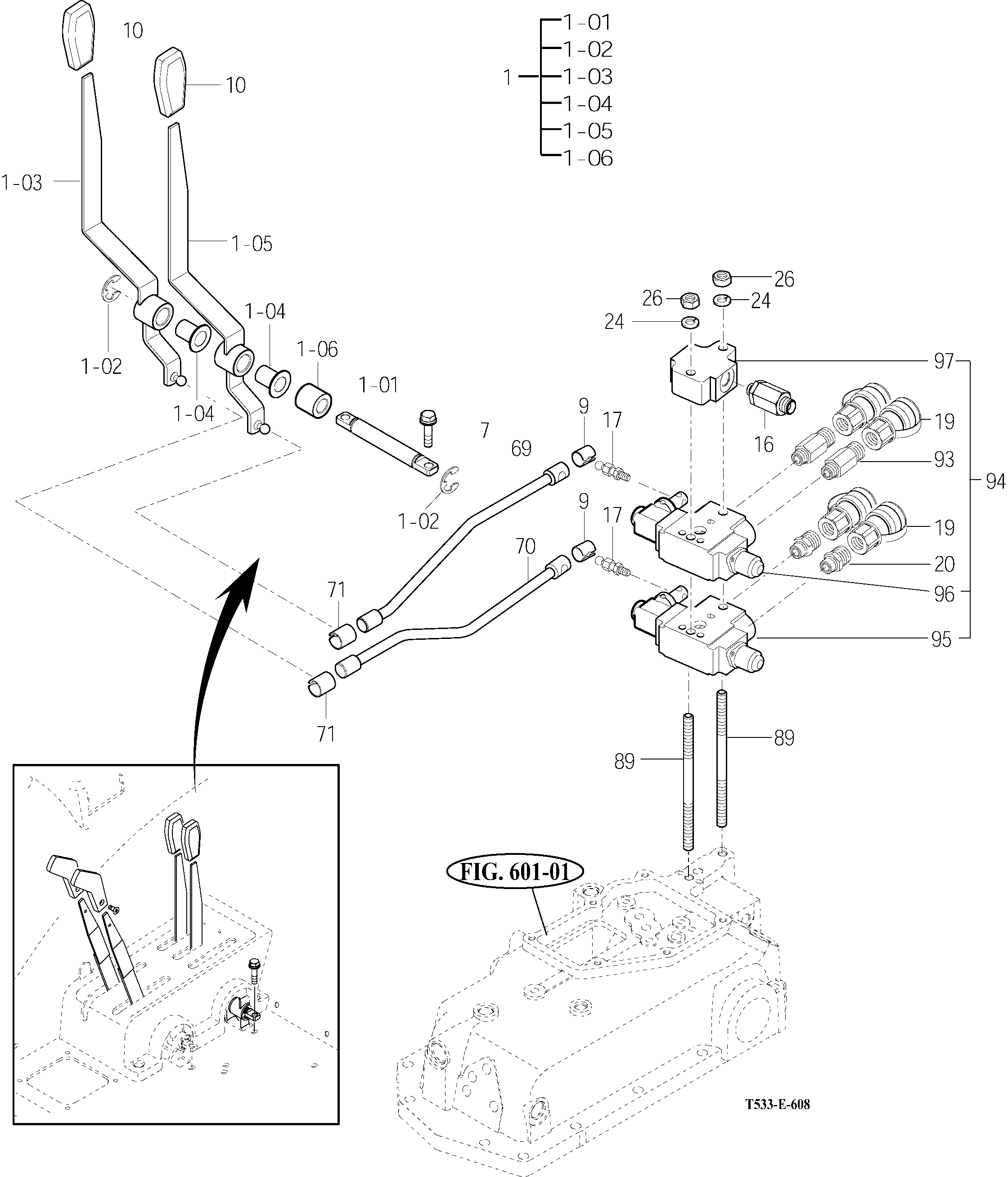 608B - EXTERIOR HYD. VALVE (GBC TYPE)