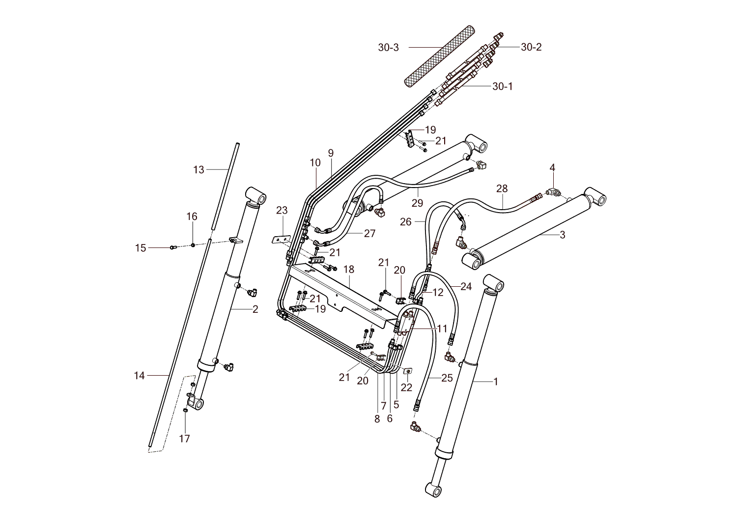 008 - HYDRAULIC PIPING ASSEMBLY 008 - HYDRAULIC PIPING ASSEMBLY