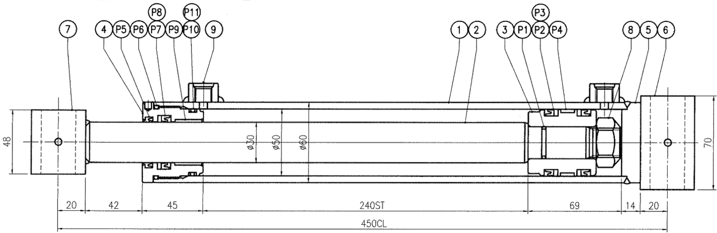 005 - STABILISER CYLINDER RH-SEAL KIT