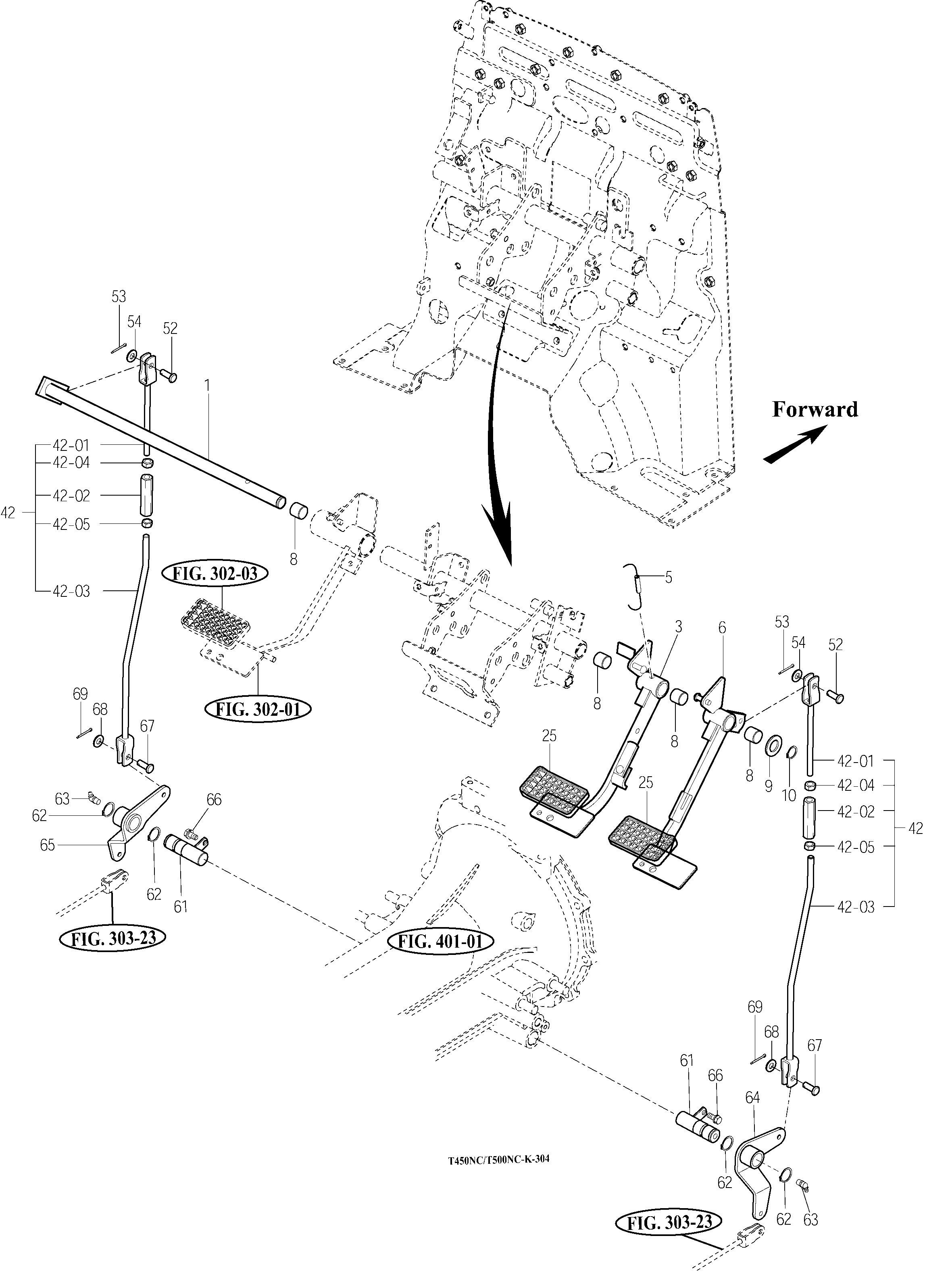 304 - BRAKE PEDAL & LINK