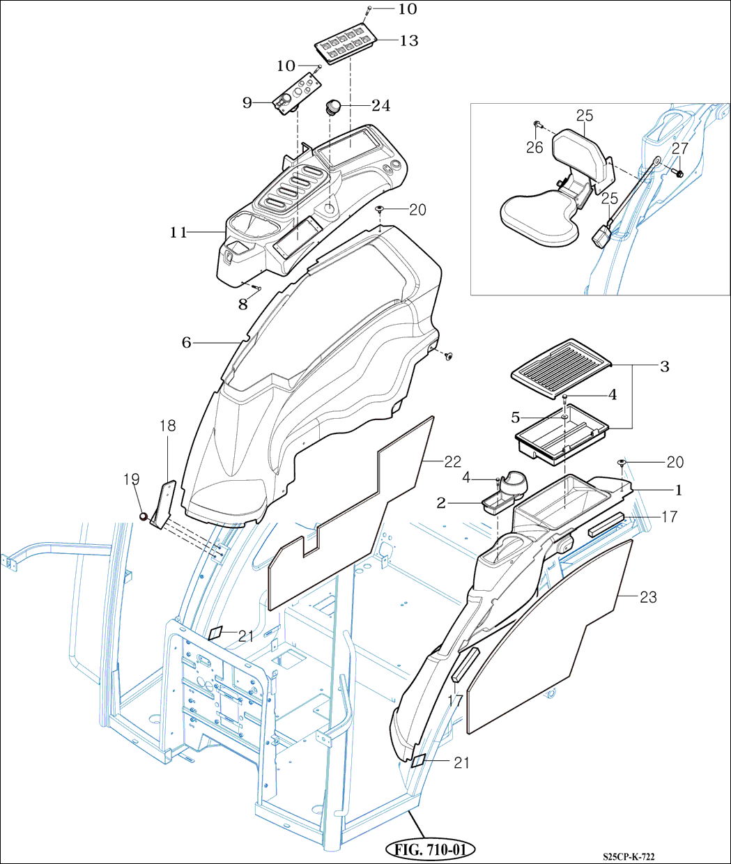 722 - COVER-FENDER&JOYSTICK LEVER