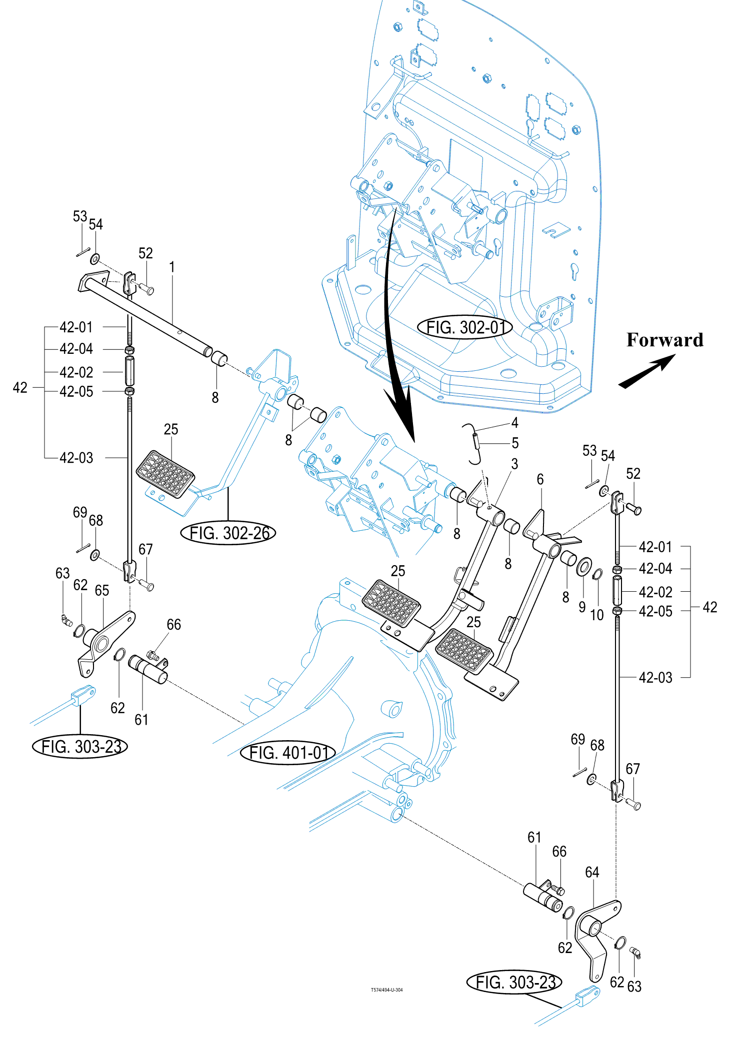 304 - BRAKE PEDAL & LINKAGE