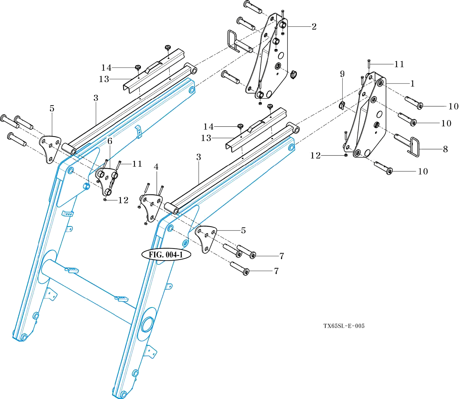 005 - POST & SAFETY BAR ASSEMBLY