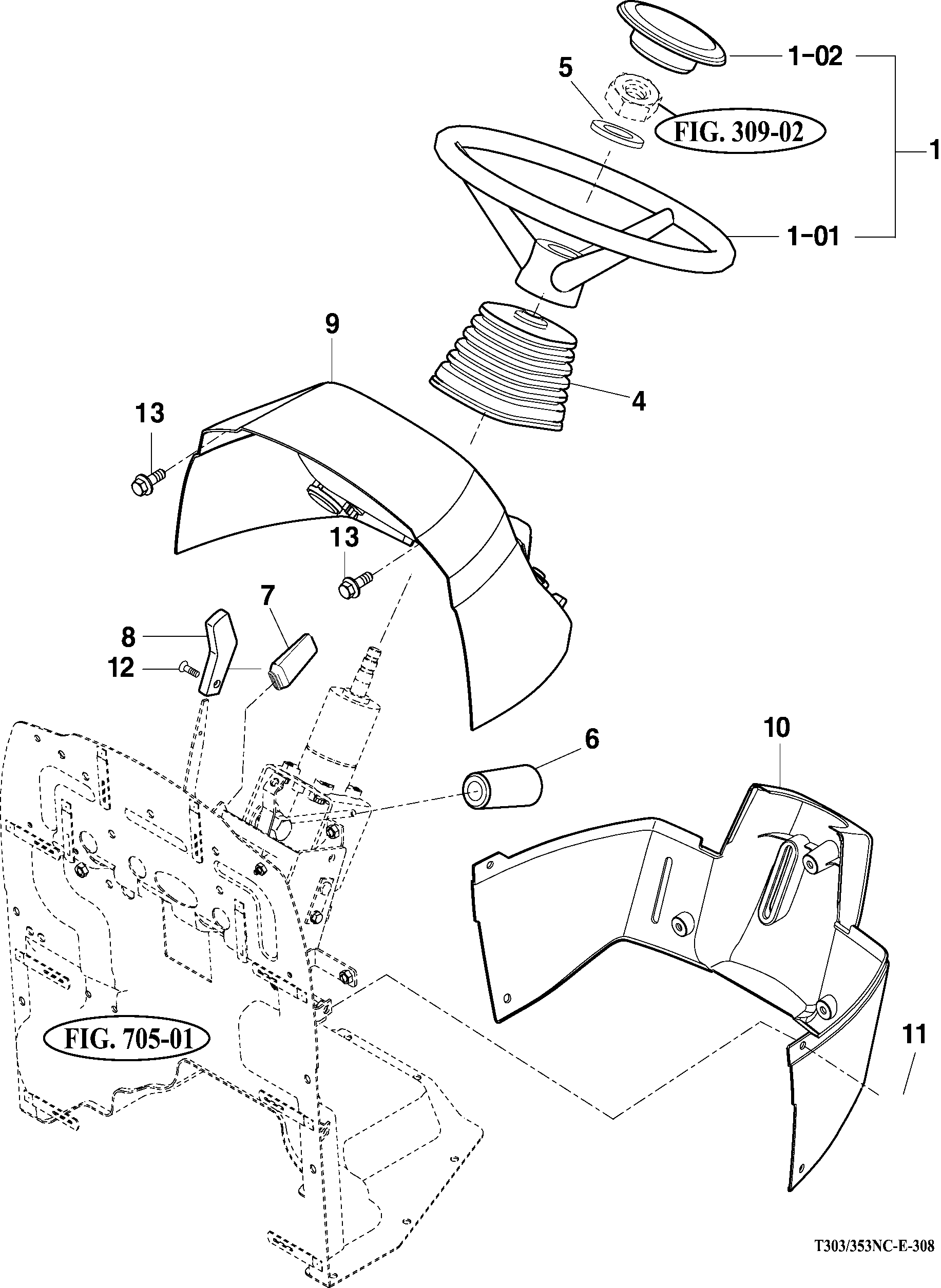 308 - STEERING WHEEL