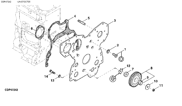 119 - FRONT PLATE AND LOWER IDLE GEAR