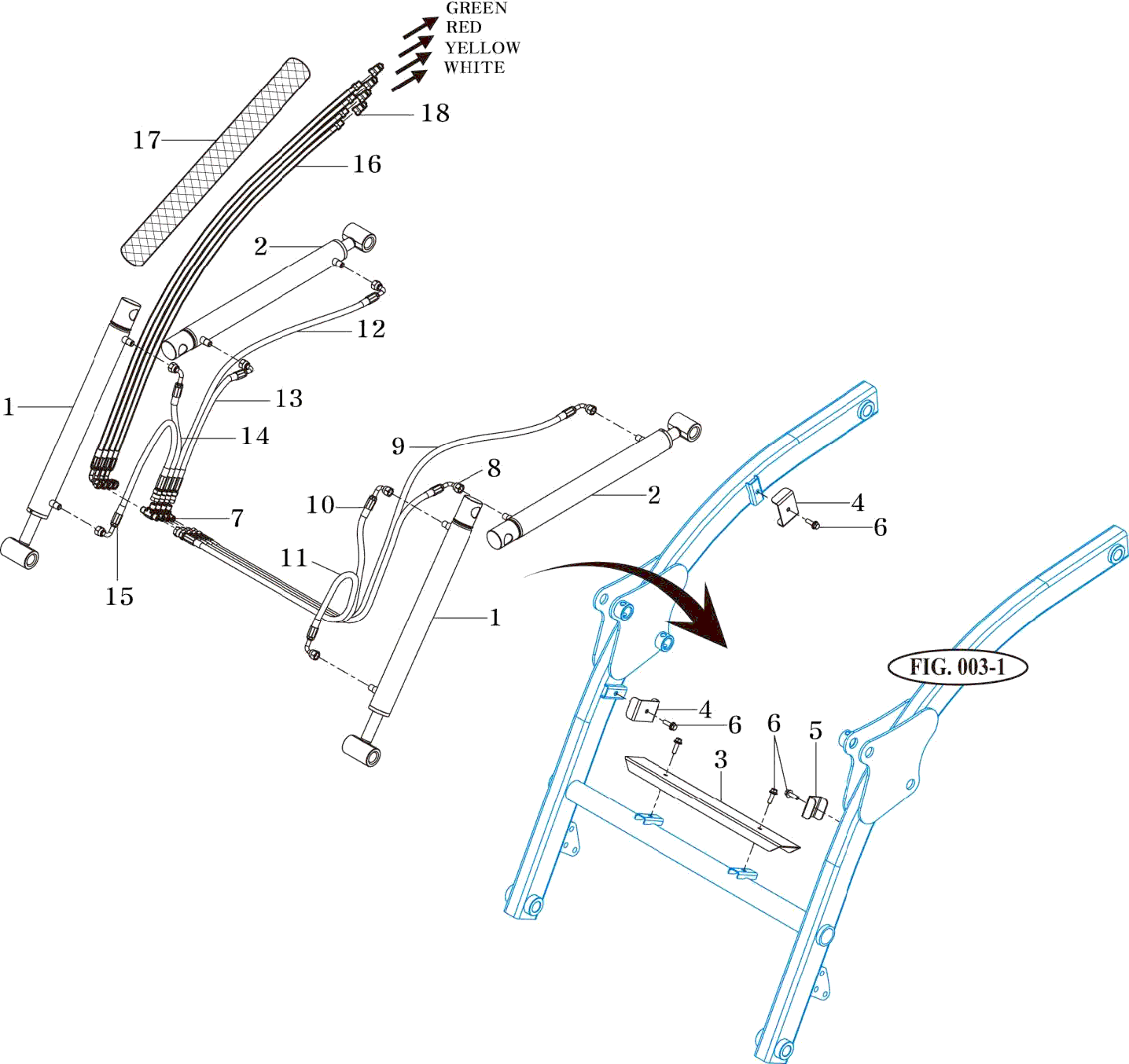 007 - HYDRAULIC PIPING ASSEMBLY