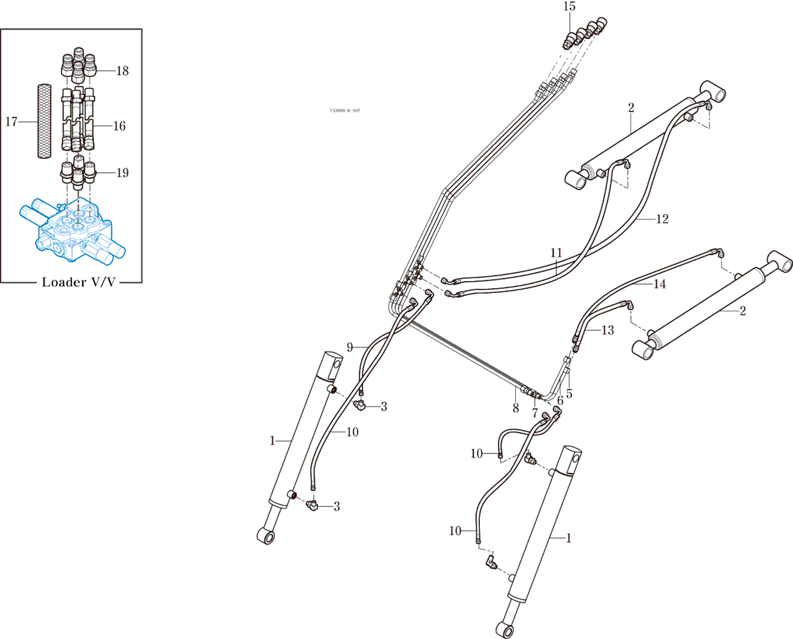 007-1 - HYDRAULIC PIPING ASSEMBLY(BOAT TYPE) (2021-05-01 ~)