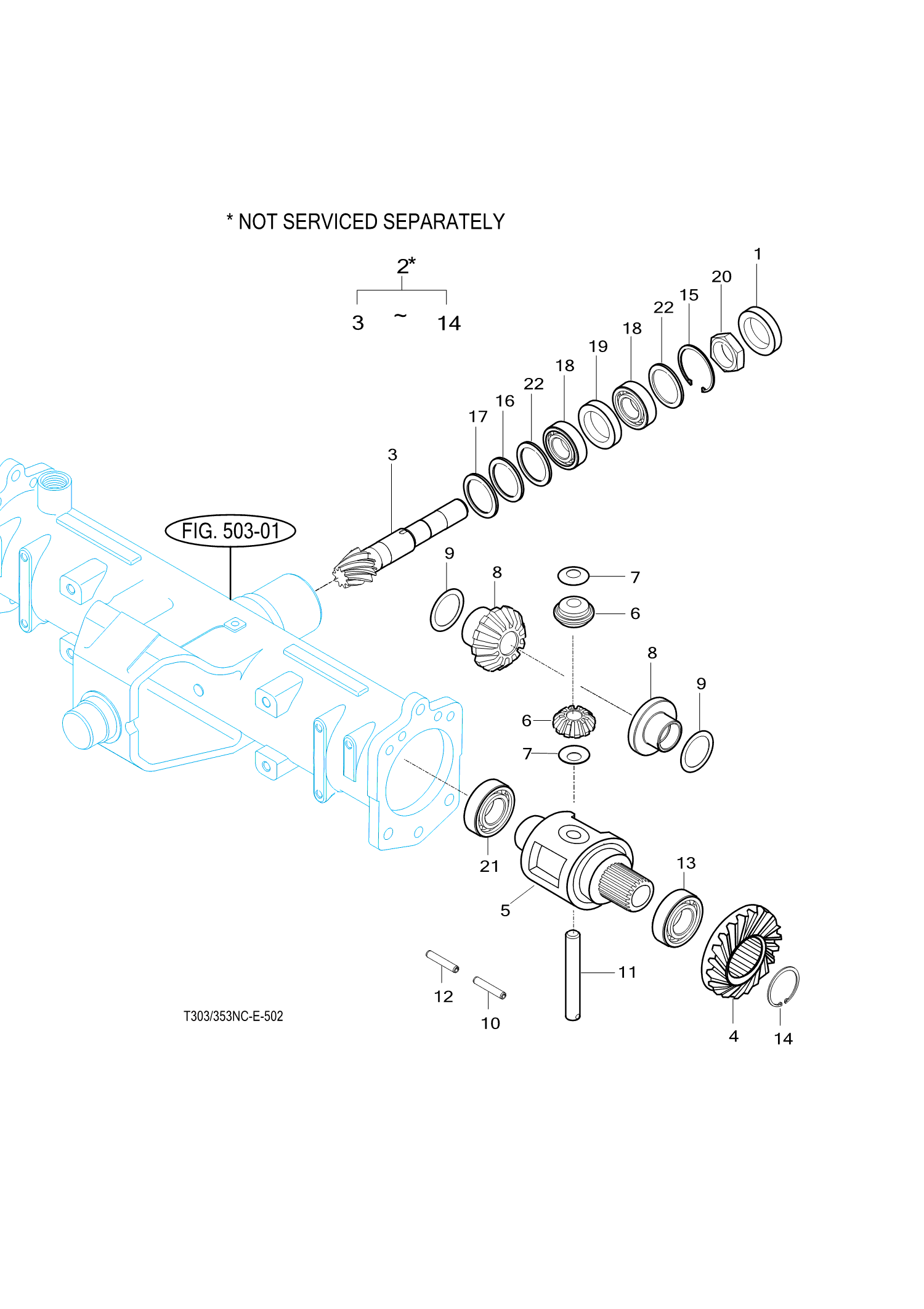 502 - FRONT DIFF. GEARS & SHAFT