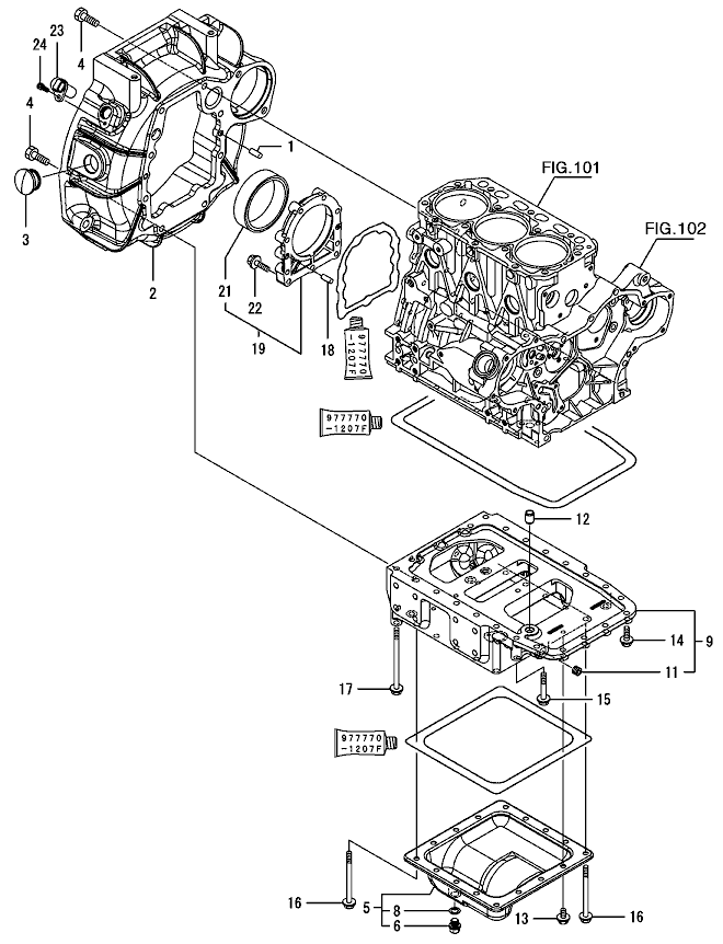 103 - FLYWHEEL HOUSING & OIL SUMP