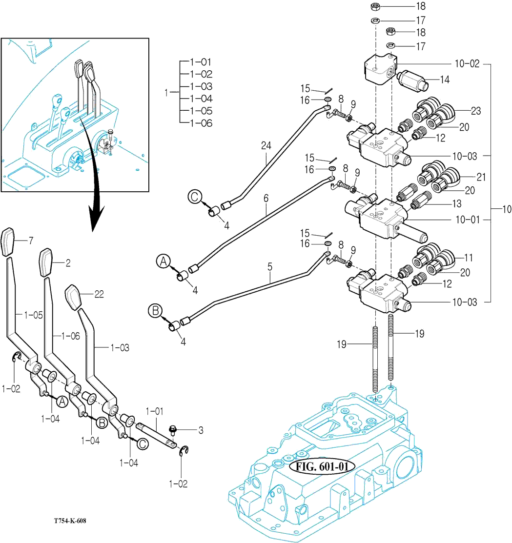 608 - EXTERIOR HYD. VALVE(OPTION_6P)