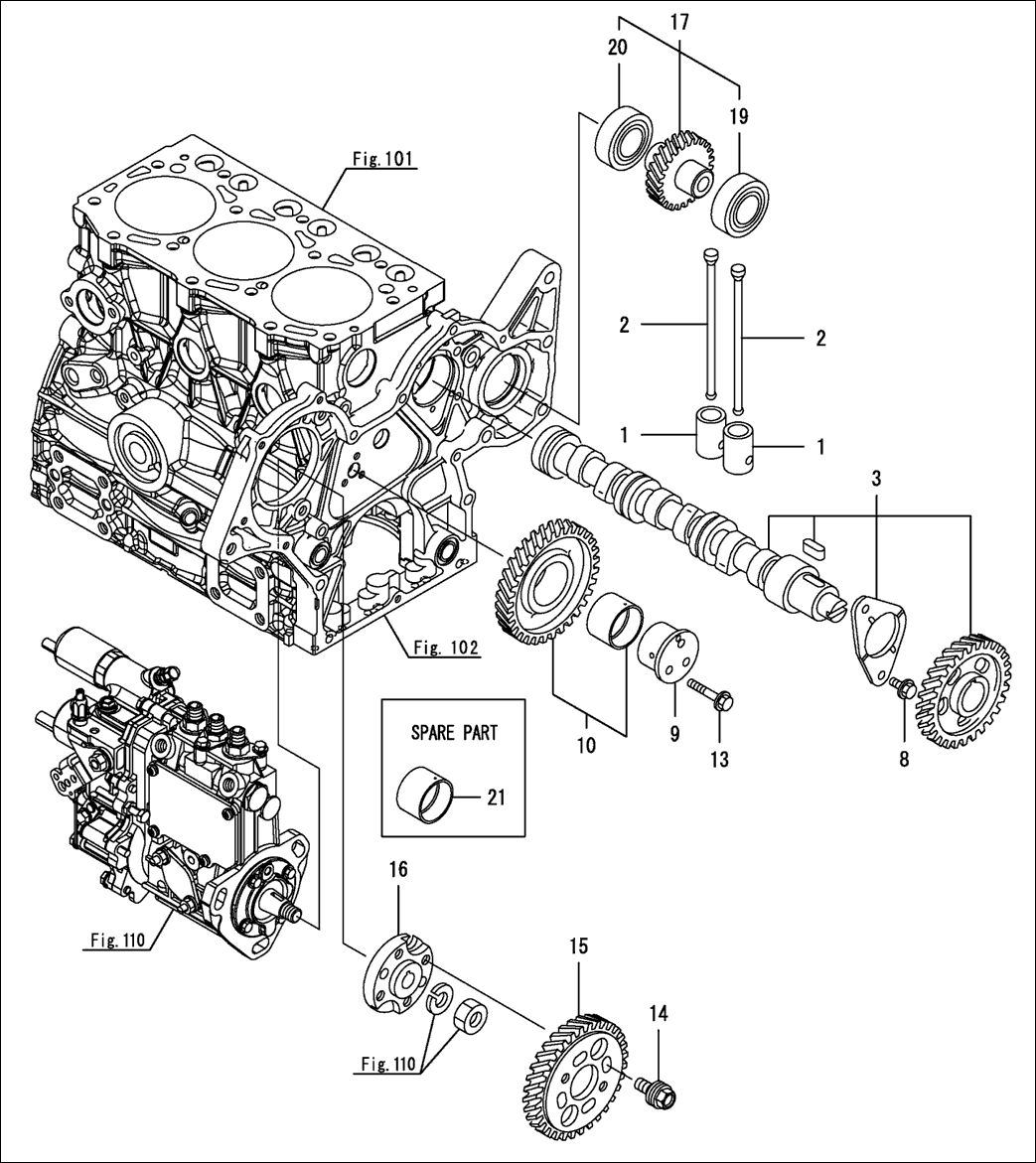 106 - CAMSHAFT & DRIVING GEAR