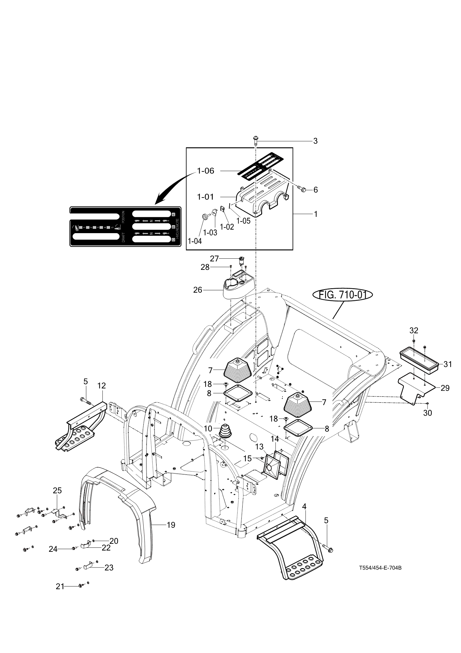 704B - LEVER COVER & STEP-NON CAB