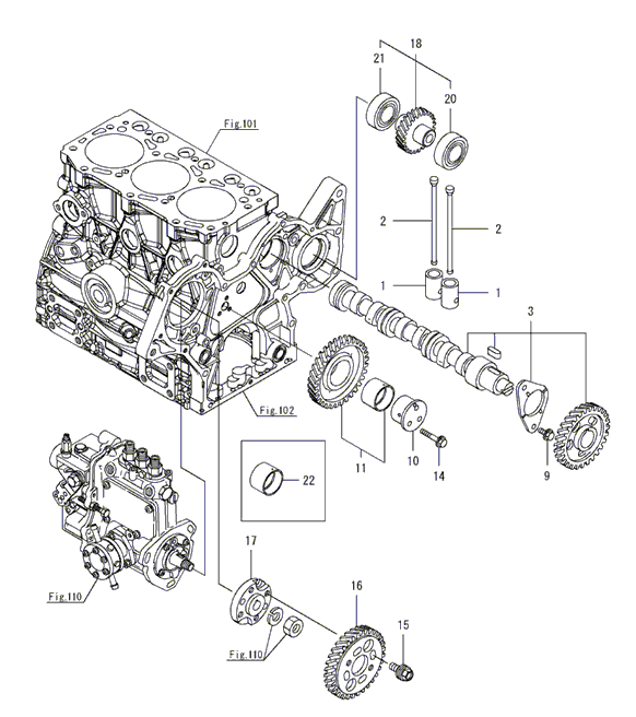 106A - CAMSHAFT & DRIVING GEAR(TS25)