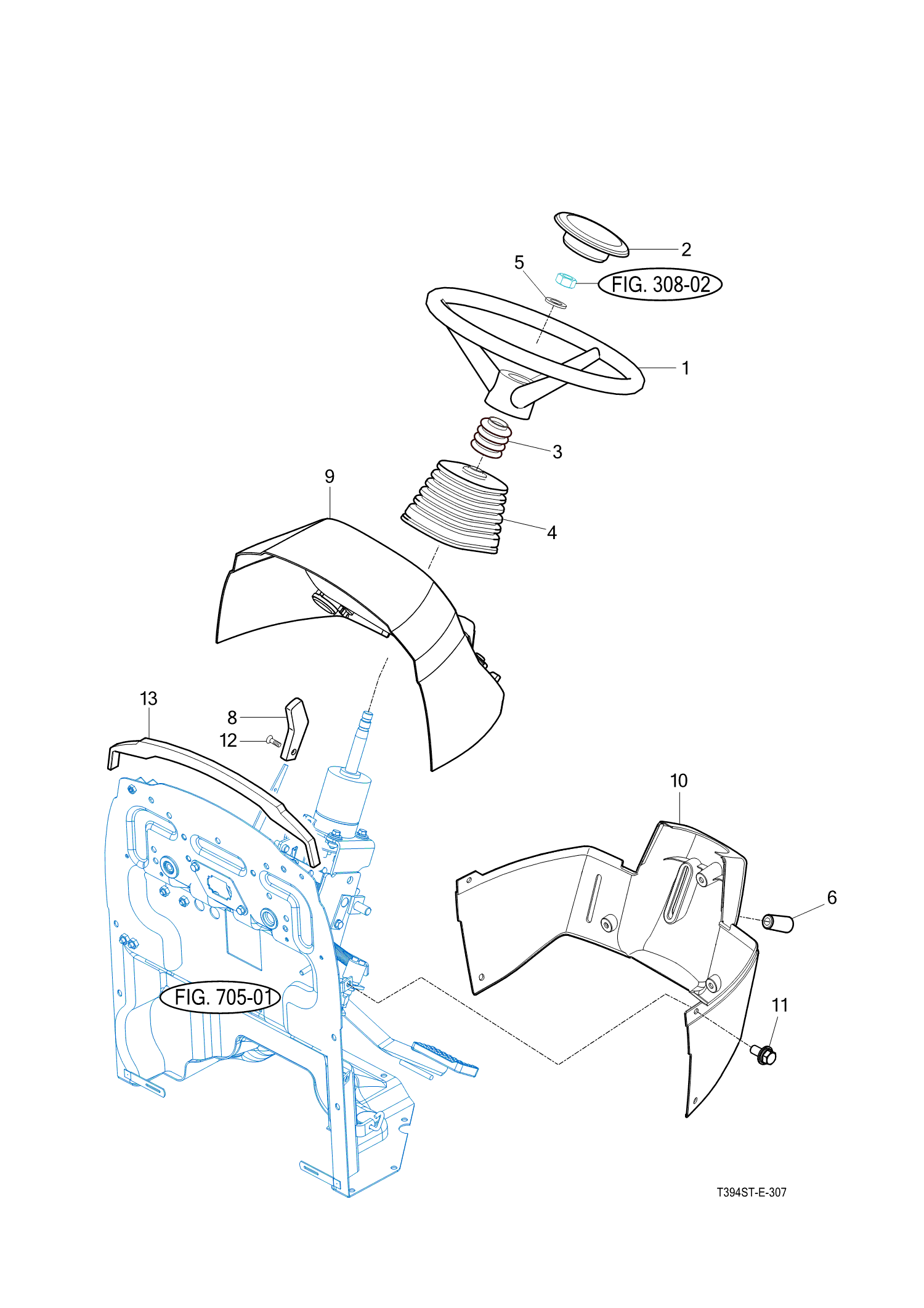 307 - STEERING WHEEL & DASH COVER