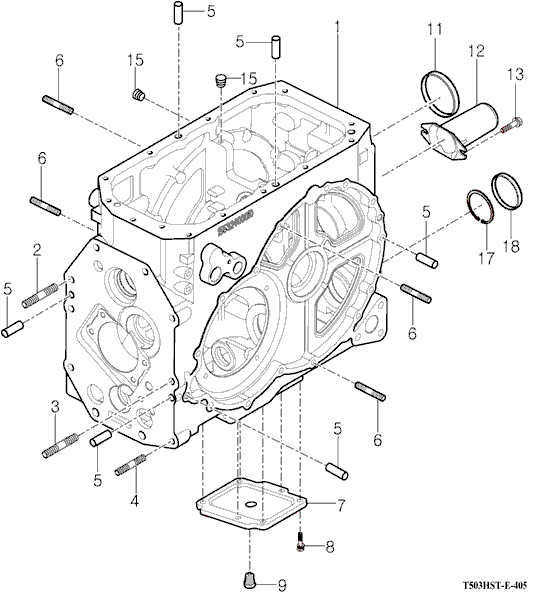 405 - TRANSMISSION REAR CASE 405 - TRANSMISSION REAR CASE
