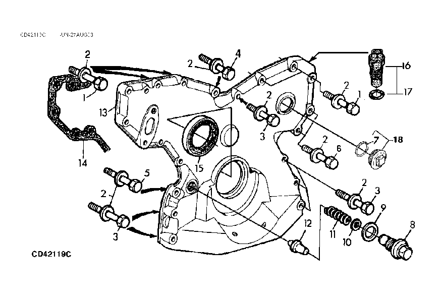 117 - TIMING GEAR COVERS AND SPUR TIMING GEARS