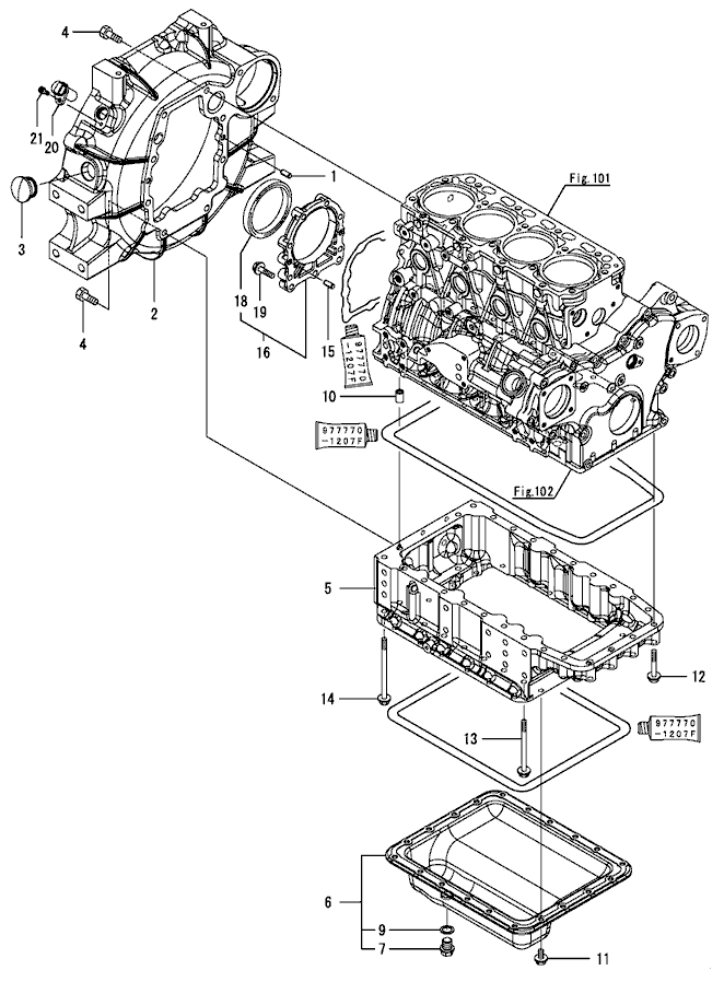 103 - FLYWHEEL HOUSING & OIL SUMP