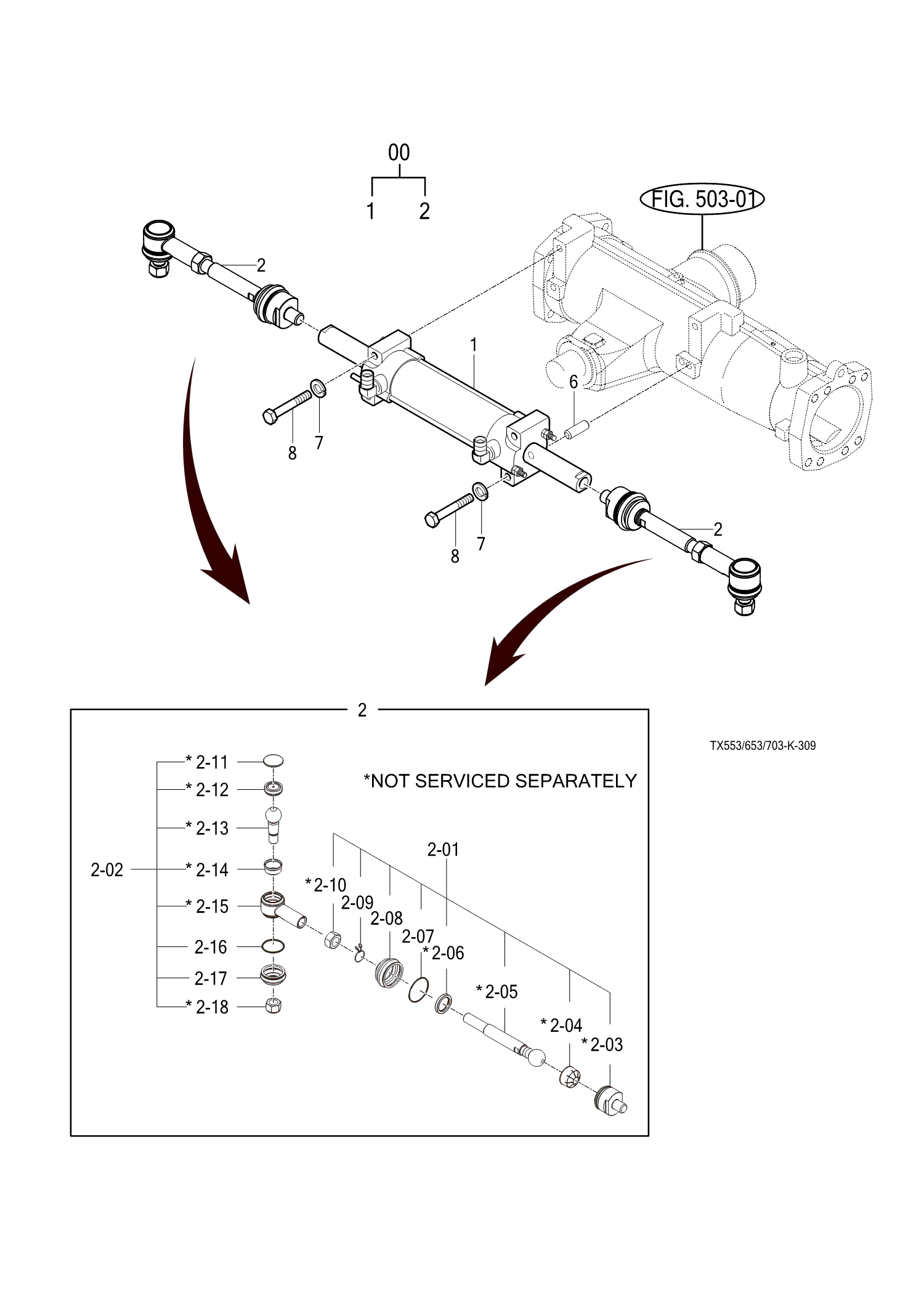 309 - POWER STEERING CYLINDER