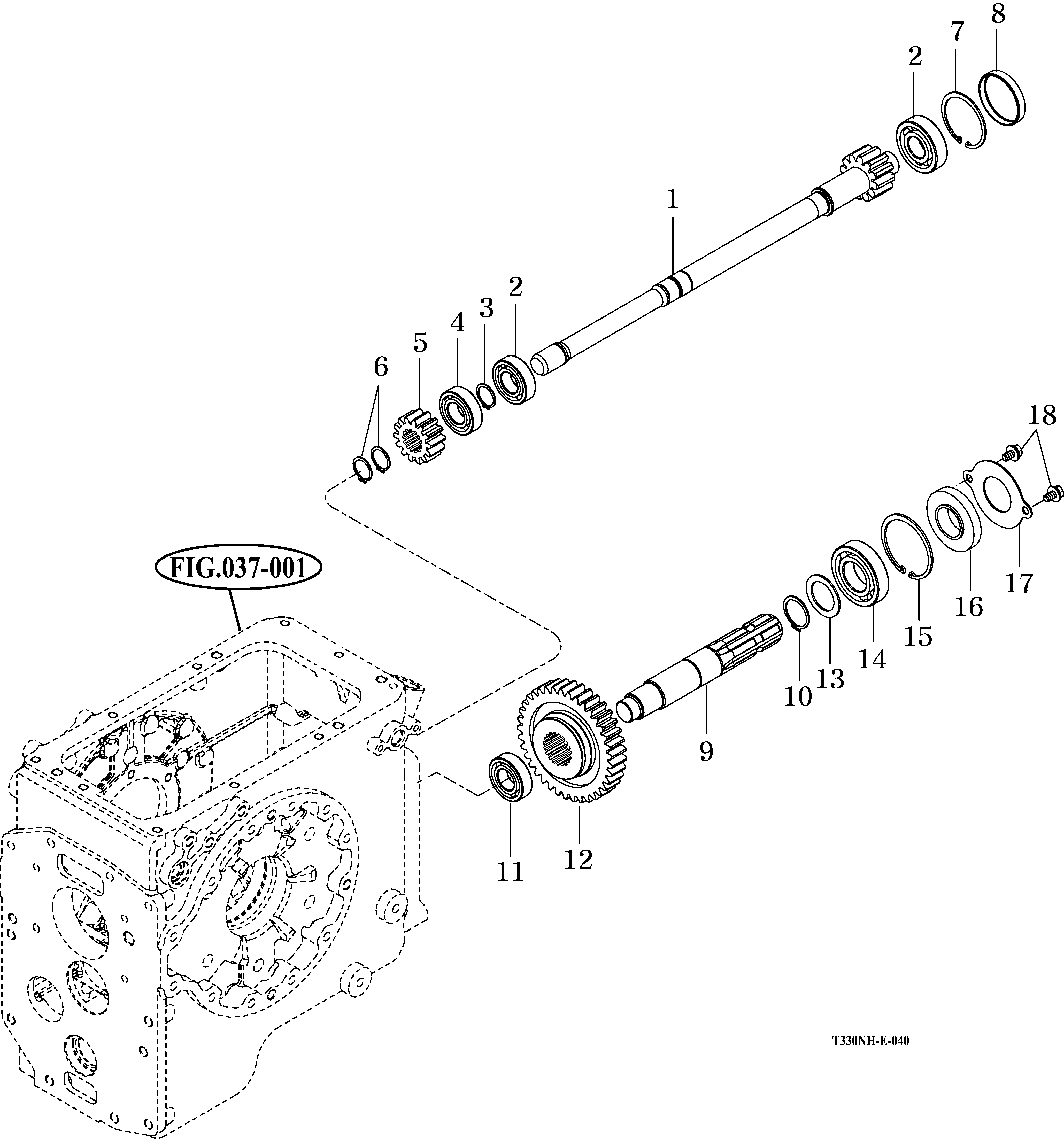 040 - REAR P.T.O SPEED GEARS