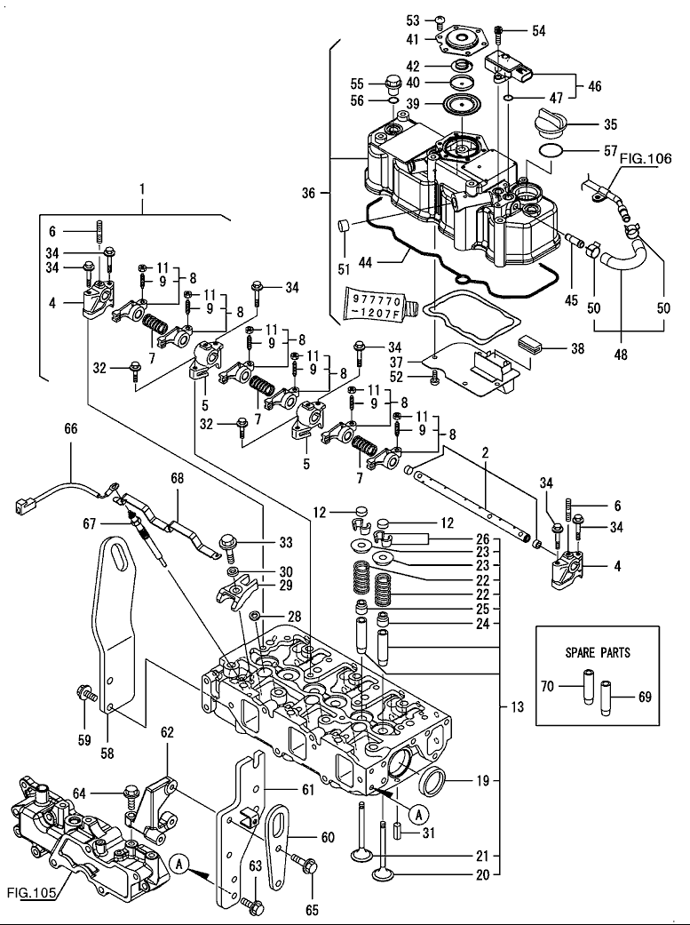 104 - CYLINDER HEAD & BONNET 104 - CYLINDER HEAD & BONNET