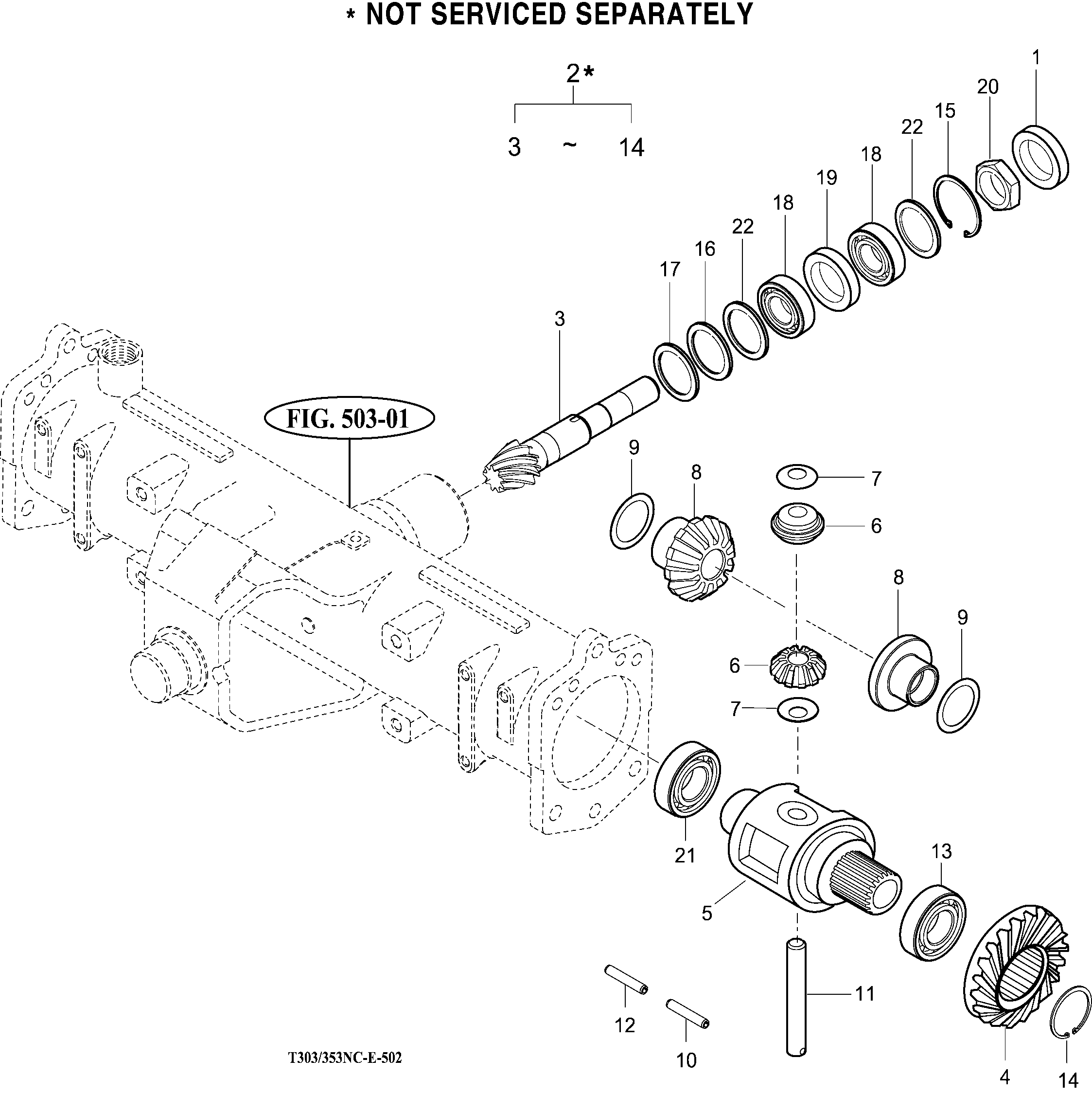 502 - FRONT DIFFERENTIAL GEARS & SHAFT