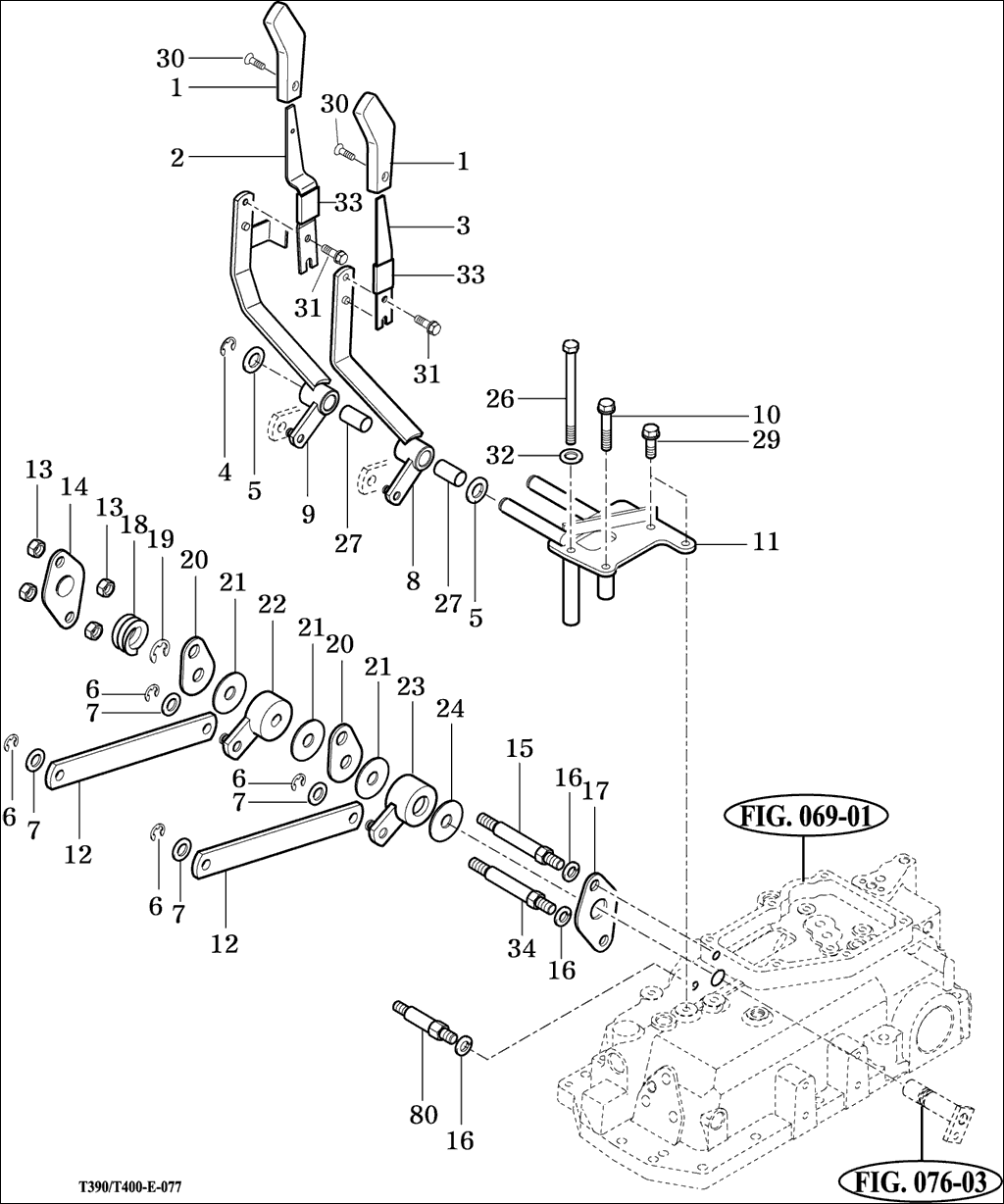 076 - POSITION AND DRAFT LEVERS