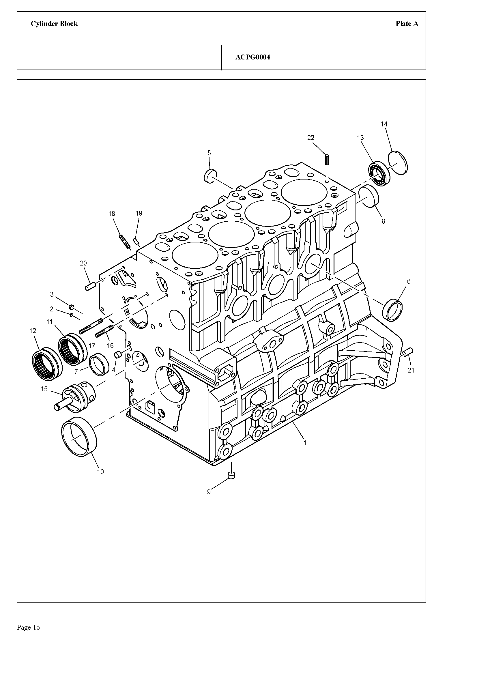 101 - CYLINDER BLOCK ASSEMBLY