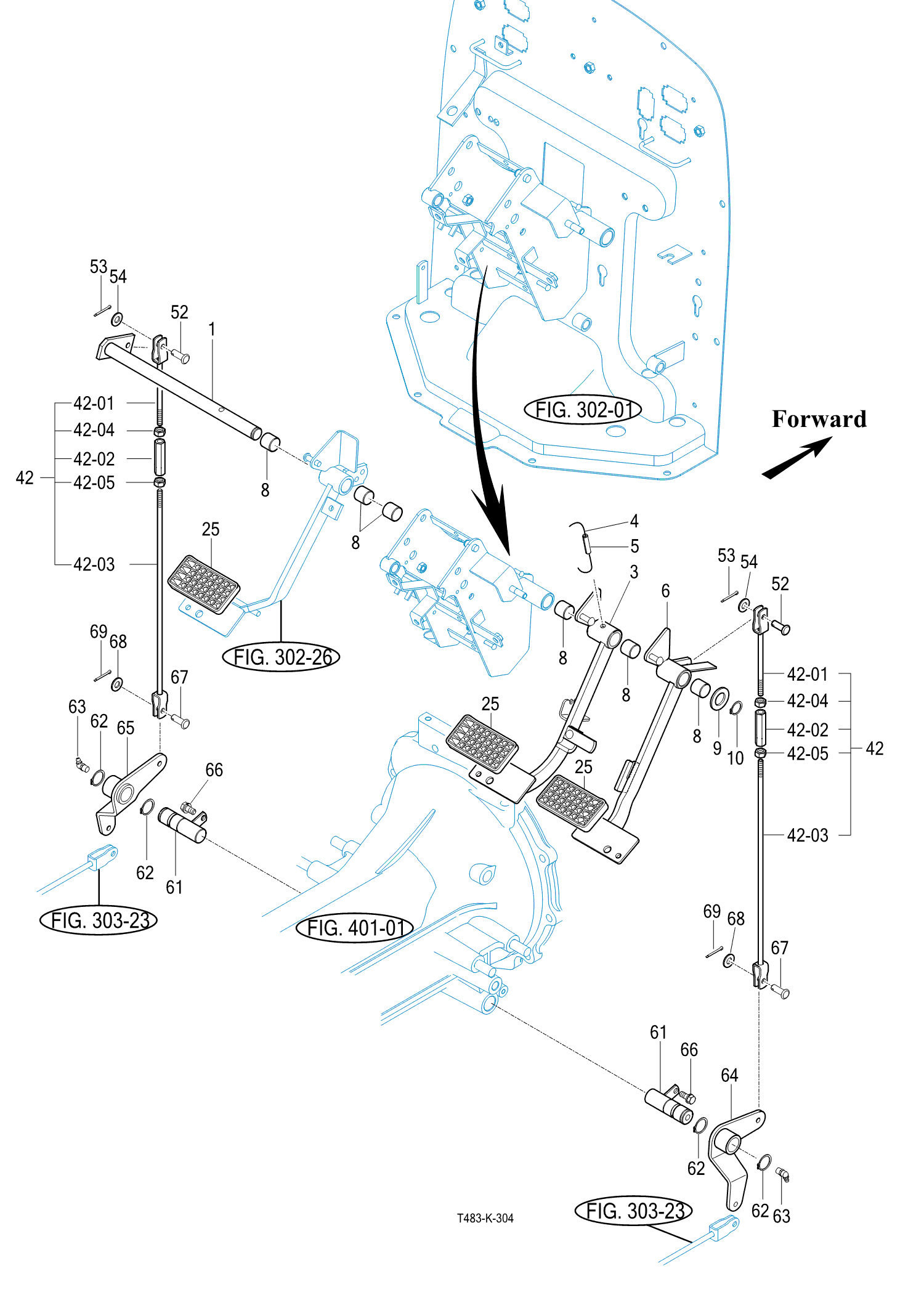 304 - BRAKE PEDAL & LINKAGE