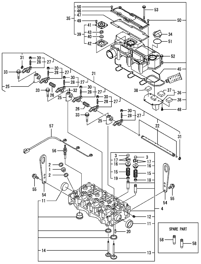 104 - CYLINDER HEAD & BONNET