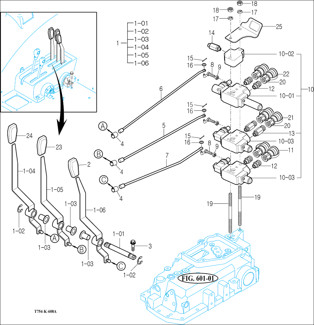 608-2(EU) - EXTERIOR HYD. VALVE(EUA)