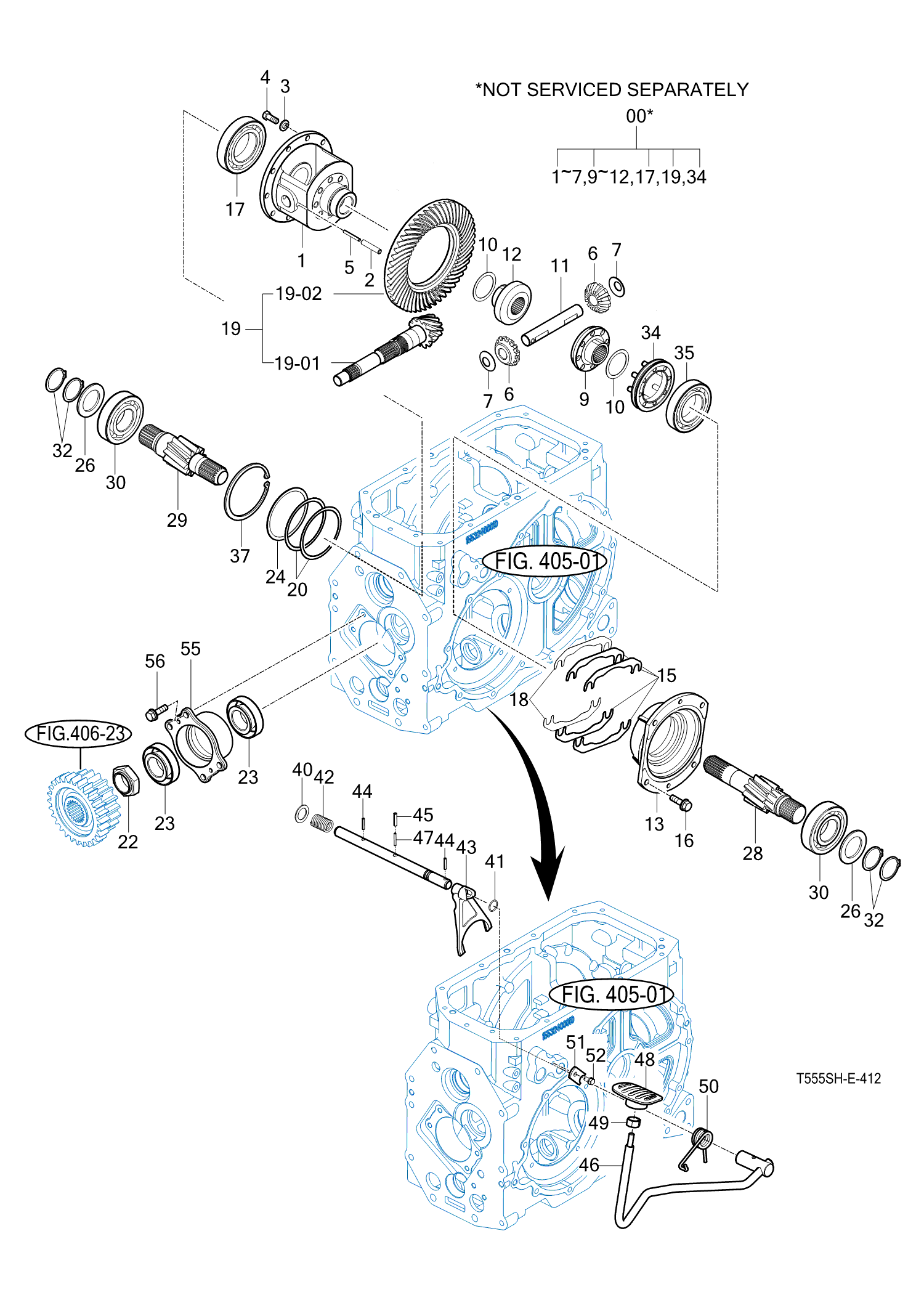 412 - P.T.O CHANGE LEVER