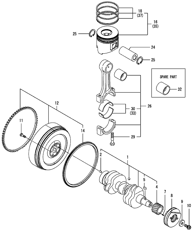 109 - CRANKSHAFT & PISTON