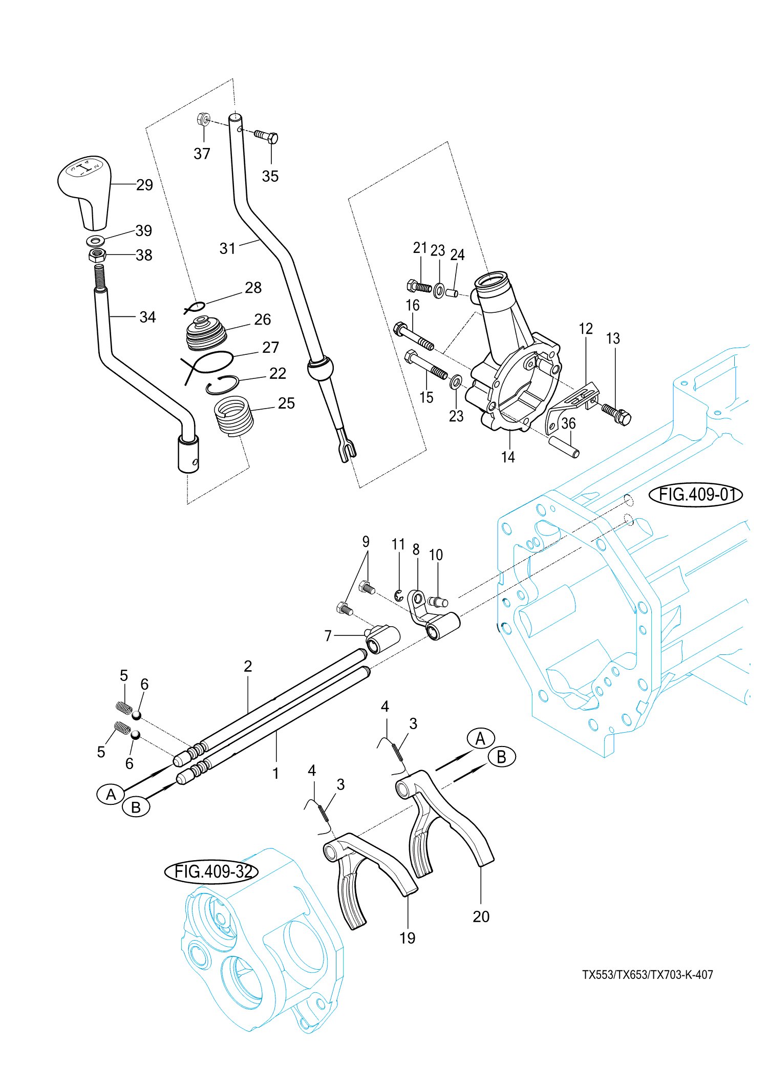 407 - MAIN CHANGE LEVER 407 - MAIN CHANGE LEVER